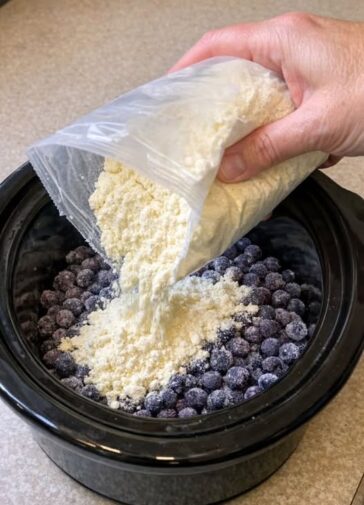 Lemon Blueberry Dump Cake Slow Cooker