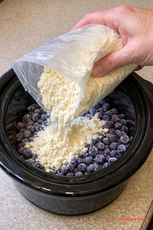 Lemon Blueberry Dump Cake Slow Cooker