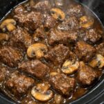 Mushroom Beef Tips Slow Cooker 4-Ingredient