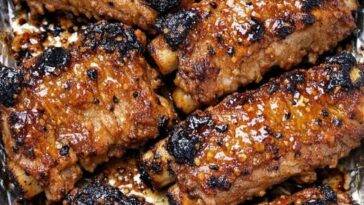 Mustard Glazed Ribs Slow Cooker 3-Ingredient