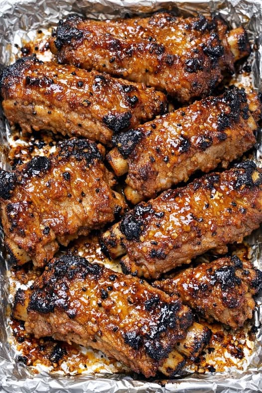 Mustard Glazed Ribs Slow Cooker 3-Ingredient