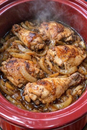 Poor Man Chicken and Onion Slow Cooker 3-Ingredient