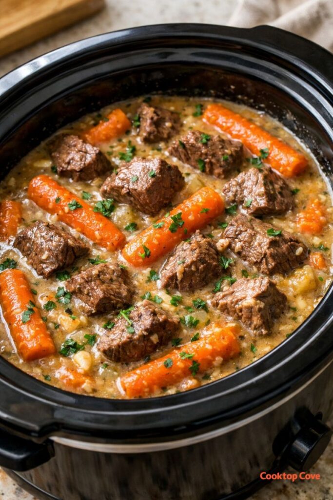 Poor Man's Beef & Carrot Stew Slow Cooker