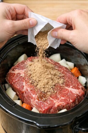 Poor Man's Beef and Gravy Slow Cooker 4-Ingredient