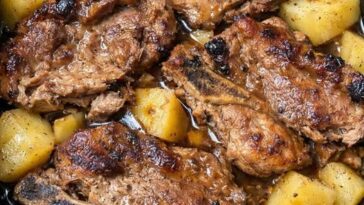 Pork Steaks and Potatoes Slow Cooker 3-Ingredient