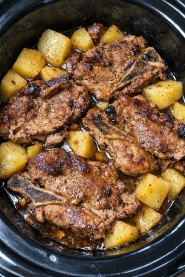 Pork Steaks and Potatoes Slow Cooker 3-Ingredient