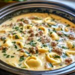 Tortellini Soup with Sausage Slow Cooker