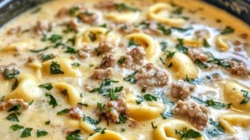 Tortellini Soup with Sausage Slow Cooker