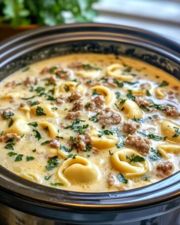 Tortellini Soup with Sausage Slow Cooker