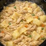 Amish Chicken Pot Pie (4 Ingredients) In Slow Cooker