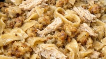 Amish Chicken Stuffing Noodles Slow Cooker