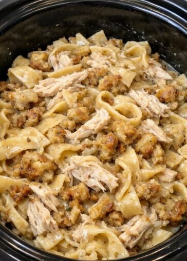 Amish Chicken Stuffing Noodles Slow Cooker
