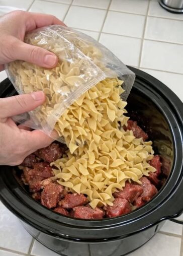 Amish Egg Noodle Beef Casserole Slow Cooker