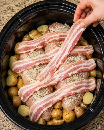 Bacon-Covered Chicken & Potatoes Slow Cooker