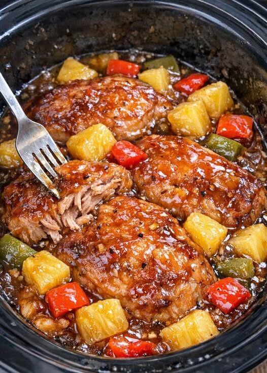 Slow Cooker Hawaiian Pork Chops