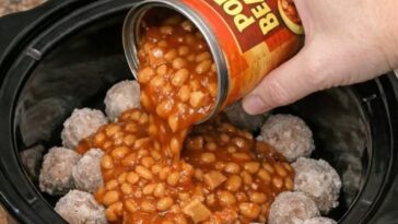 Campfire Beans with Meatballs - Slow-Cooker