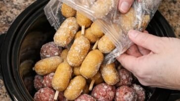 Corn Dog Meatball Bites - Slow Cooker