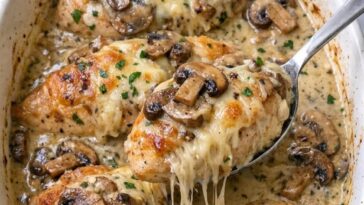 Creamy Mushroom Smothered Chicken