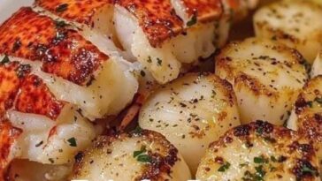 Succulent Garlic Butter Lobster & Scallops with Herbs