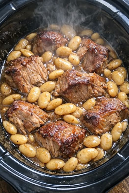 Slow Cooker Amish Pork and Butter Beans