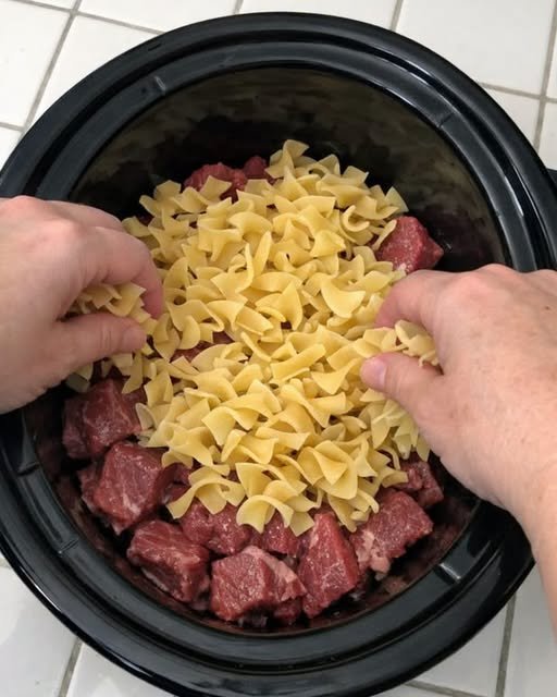 Slow Cooker Amish-Style Egg Noodle Beef