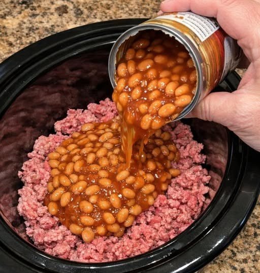Slow Cooker Beef and Baked Beans
