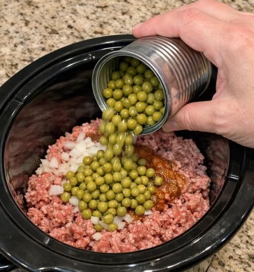Slow Cooker Beef and Peas Dinner