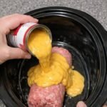 Slow Cooker Cheddar Burger Beef Dip