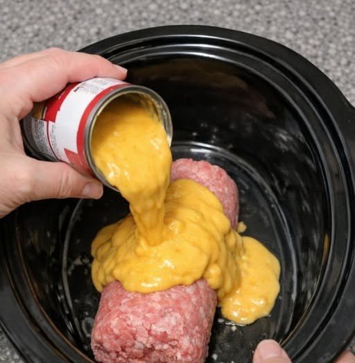 Slow Cooker Cheddar Burger Beef Dip