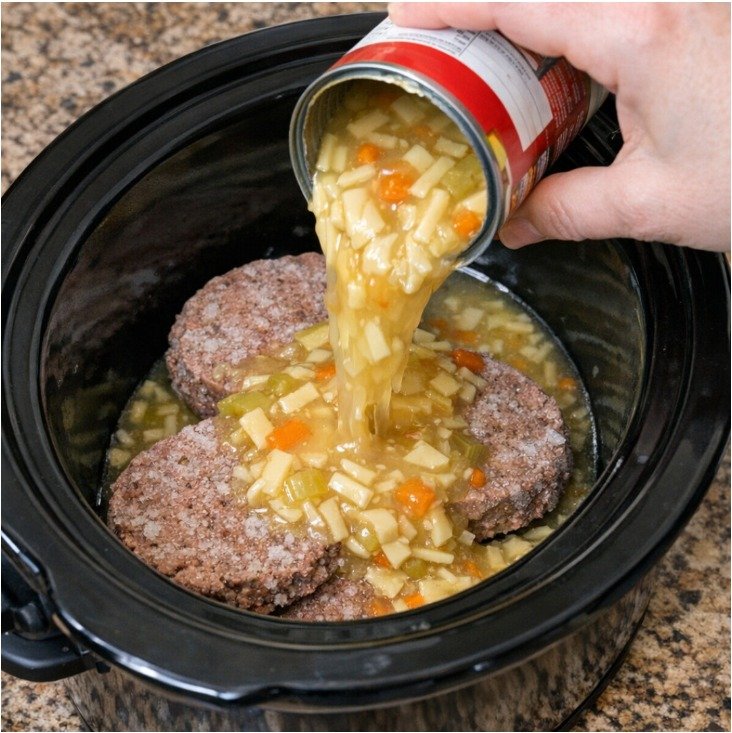 Slow Cooker Chicken Noodle Beef Stew