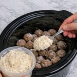 Slow Cooker French Onion Beef Meatballs (4 Ingredients)