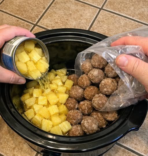 Slow Cooker Hawaiian Beef Meatballs
