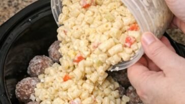 Slow Cooker Macaroni Salad Meatballs