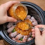 Slow Cooker Peach Jalapeño Beef Smokies
