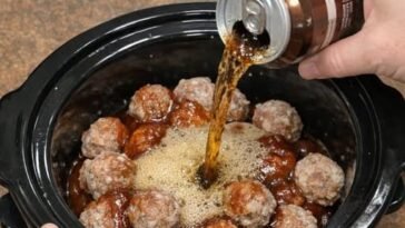 Slow Cooker Root Beer Beef Meatballs