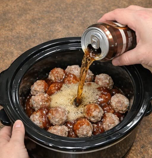 Slow Cooker Root Beer Beef Meatballs