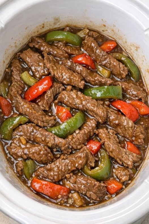 slow cooker pepper steak