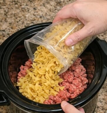 Slow Cooker Depression Beef and Noodles
