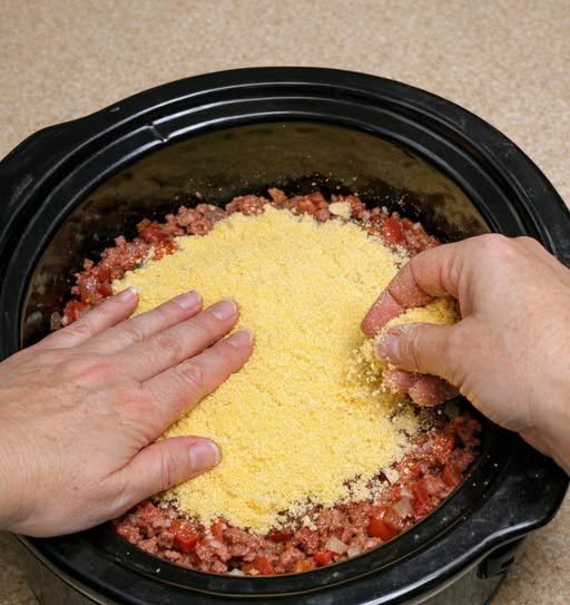 Slow Cooker Beef Tamale Pie
