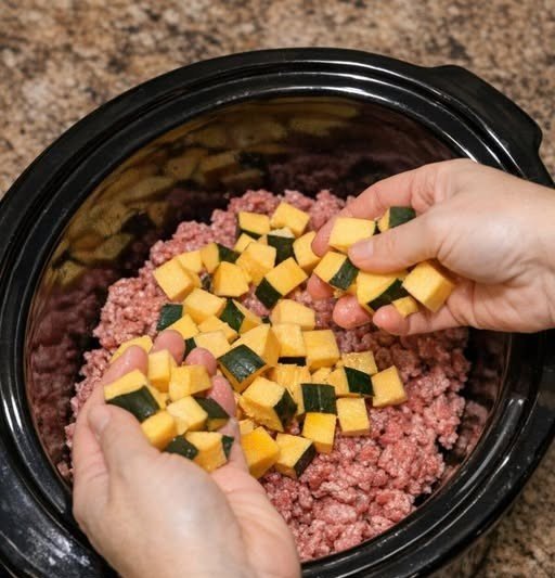 Slow Cooker Beef and Acorn Squash
