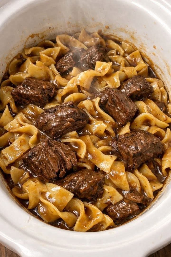 Slow Cooker Poor Man's Beef and Noodles