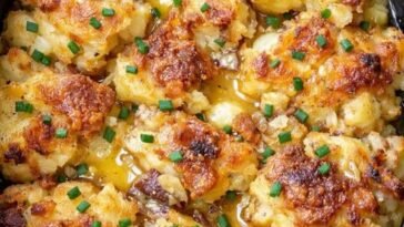 Slow Cooker Smashed Potato Bake with Buttery Chives
