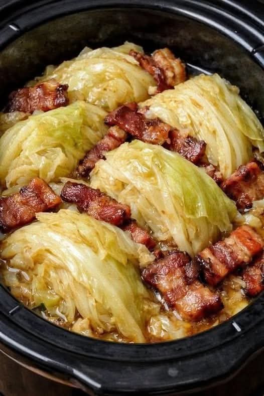Slow Cooker Cabbage with Bacon
