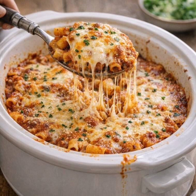 Cheesy Crock Pot Pasta Bake