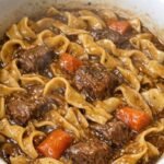 Slow Cooker Amish Beef Stew Noodles